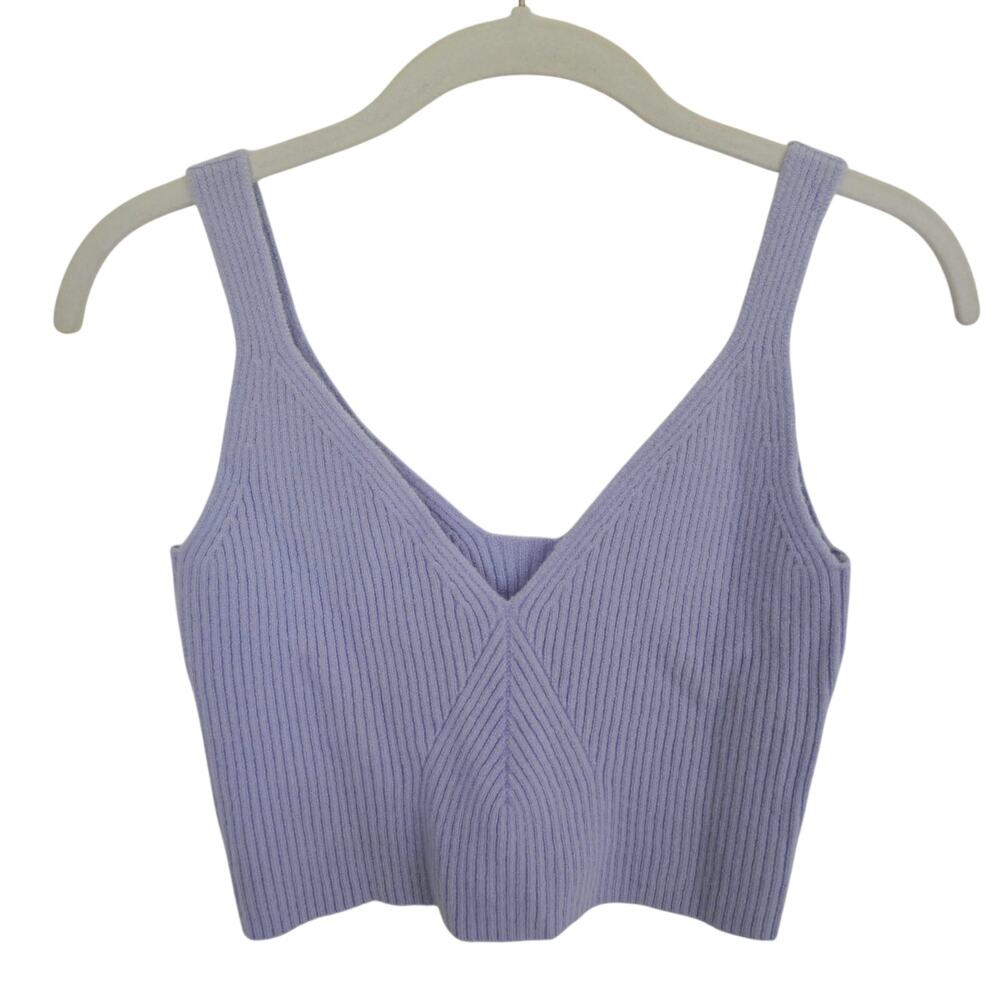 J Crew Cashmere Blend Ribbed Crop Tank Size Medium